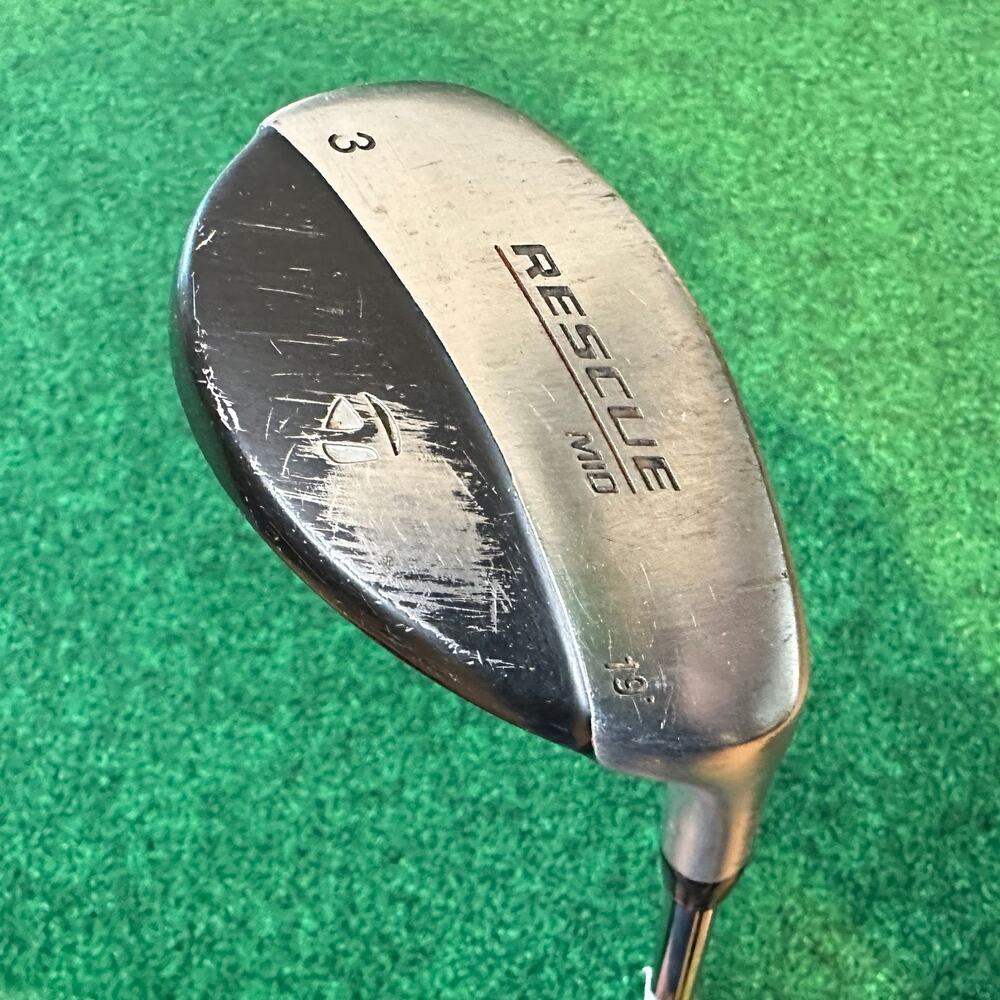 TaylorMade Rescue Mid 3 Hybrid 19° RH R Flex Steel Shaft Golf Club 40" Grip OK